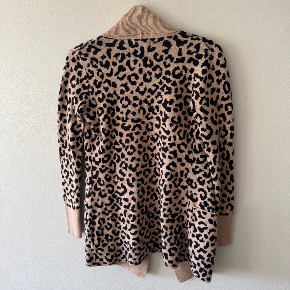 Yet Again leopard print open knit cardigan sweater XSmall - Picture 12 of 14